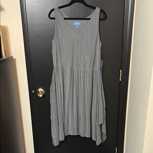 Vera Wang Gray Sleeveless Scoop Neck Sundress